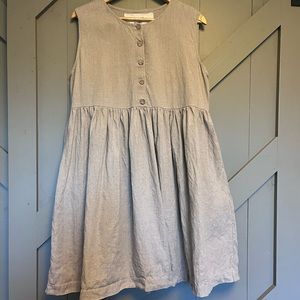 Not Perfect Linen brand linen loose sleeveless MAMA dress.